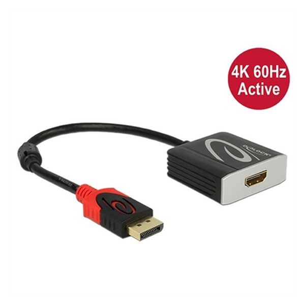 DisplayPort to HDMI Adapter DELOCK 62734 20 cm Black